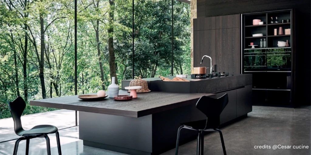 illuminare una cucina dettagli neri luxar
